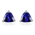D'Joy Premium Tanzanite 1.35 ctw Solitaire Stud Earrings in Rhodium Over Sterling Silver - Sticky add to cart bar