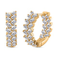 Doorbuster White Zircon Hoop Earrings in 18K Vermeil YG Over Sterling Silver 4.90 ctw - Sticky add to cart bar