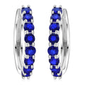 Premium Tanzanian Blue Spinel (DF) Hoop Earrings in Rhodium Over Sterling Silver 5.25 ctw - Sticky add to cart bar