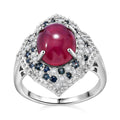 African Ruby (FF), Multi Gemstone Ring in Rhodium Over Sterling Silver (Size 10.0) 9.20 ctw - Sticky add to cart bar
