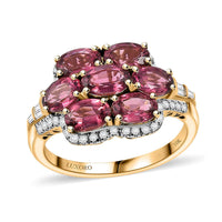 Lightning Deal Certified & Appraised Luxoro 10K Yellow Gold AAA Ouro Fino Rubellite, Diamond (G-H, I2) (0.40 cts) Ring (Size 10.0) (4.20 g) 3.55 ctw