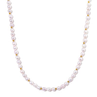 White Freshwater Pearl Necklace (20 Inches) in 14K YG Over Sterling Silver