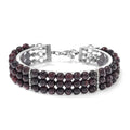Mozambique Garnet 5-7mm Beaded Bracelet (7.00-9.00In) in Silvertone 140.00 ctw - Sticky add to cart bar