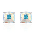 J Francis Embellished with Aurora Borealis Crystal by Swarovski Stud Earrings in Rhodium Over Sterling Silver - Sticky add to cart bar