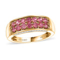 Luxoro 10K Yellow Gold AAA Padparadscha Sapphire (BT), Diamond (G-H, I2) (0.15 cts) Ring (Size 10.0) 1.40 ctw - Sticky add to cart bar