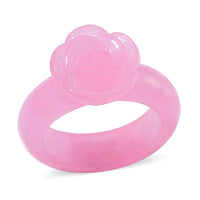 Green Jade Carved Rose Flower Ring 39.00 ctw