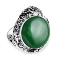 Bali Legacy Green Jade (D) 17.50 ctw Dragon Ring in Sterling Silver (Size 8.0) - Sticky add to cart bar