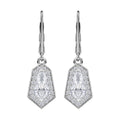 Moissanite (10x5) Fancy Earring in Rhodium Over Sterling Silver 2.50 ctw - Sticky add to cart bar
