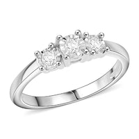 White Diamond Ring in Sterling Silver (Size 5.0) 0.25 ctw