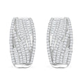 White Diamond 1.00 ctw Hoop Earrings in Sterling Silver - Sticky add to cart bar