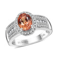Luxoro 14K White Gold AAA Padparadscha Sapphire (BT), Diamond (VS2) (0.40 cts) Ring (Size 7.0) (5.25 g) 1.80 ctw - Sticky add to cart bar