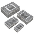 Eagle Embossed Aluminium Oxidized Set of 4 Nesting Storage Box (5"x2.5"x1.25" - 9.5"x6.75"x3.5") - Sticky add to cart bar