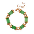 Karis Green Jade Bracelet in Silvertone (7-9In) 60.00 ctw - Sticky add to cart bar
