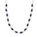 One Time Only Lapis Lazuli, White Shell Pearl Necklace (20 Inches) in Goldtone 80.00 ctw - Sticky add to cart bar