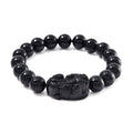Black Obsidian Beaded Stretch Bracelet (6.5-7 In) 150.00 ctw - Sticky add to cart bar