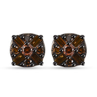 D'Joy Red Diamond 0.15 ctw Stud Earrings in Rhodium Over Sterling Silver