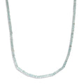 Mangoro Aquamarine 40.00 ctw Beaded Necklace in Rhodium Over Sterling Silver 18 Inches - Sticky add to cart bar