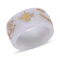 Natural Jade Carved Dragon Band Ring (Size 5.0) 35.00 ctw - Sticky add to cart bar