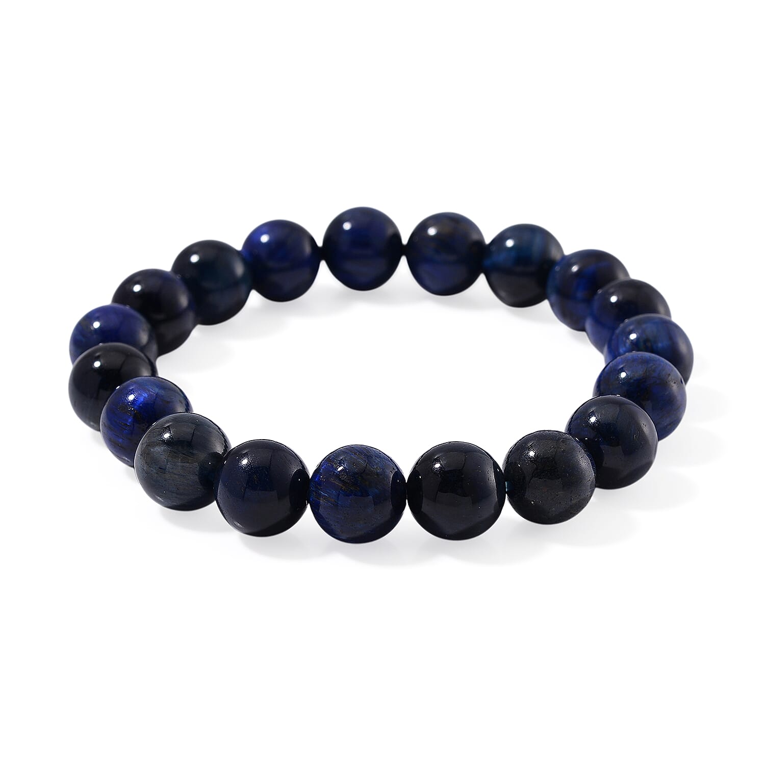 Blue Tiger's Eye (D) 150.00 ctw Beaded Stretch Bracelet