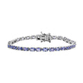 Tanzanite Bracelet in Rhodium Over Sterling Silver (6.50 In) 5.60 ctw - Sticky add to cart bar