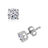 Luxuriant Lab Grown Diamond Stud Earrings in Platinum Over Sterling Silver 0.20 ctw