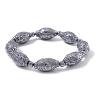 Terahertz Carved 145.00 ctw Beaded Stretch Bracelet