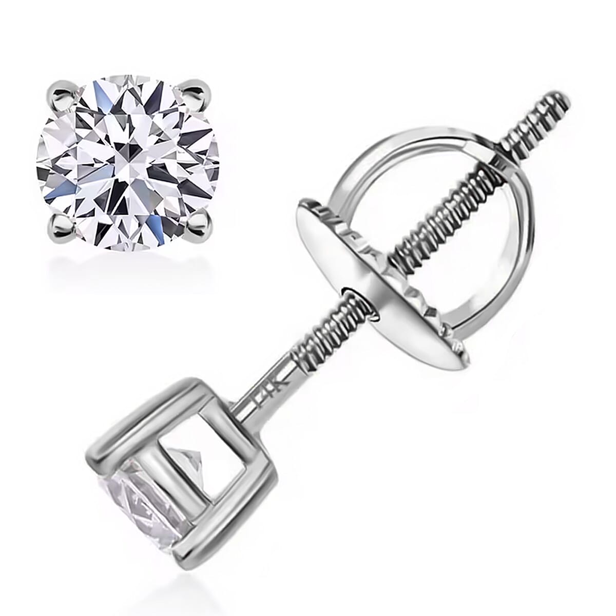 14K White Gold Luxuriant Lab Grown Diamond (G, VS) Earrings 2.00 ctw