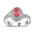 Luxoro 14K White Gold AAA Padparadscha Sapphire (BT), Diamond (G-H, I2) (0.30 cts) Ring (Size 8.0) 1.60 ctw - Sticky add to cart bar