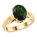 Certified & Appraised Luxoro AAA Chrome Diopside 2.65 ctw Solitaire Ring in 10K Yellow Gold (Size 10.0) - Sticky add to cart bar
