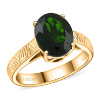 Certified & Appraised Luxoro AAA Chrome Diopside 2.65 ctw Solitaire Ring in 10K Yellow Gold (Size 10.0)
