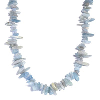Mangoro Aquamarine 340.00 ctw Chips Necklace in Platinum Bond 20 Inches