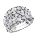Doorbuster Moissanite Ring in Rhodium Over Sterling Silver (Size 10.0) 5.00 ctw - Sticky add to cart bar