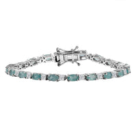 D'Joy Grandidierite and Moissanite 5.35 ctw Bracelet in Rhodium Over Sterling Silver (6.50 In)