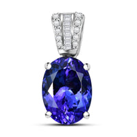 Certified & Appraised Rhapsody AAAA Tanzanite and E-F VS2 Diamond 4.05 ctw Statement Pendant without Chain in 950 Platinum