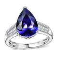 Doorbuster Certified & Appraised Rhapsody 950 Platinum AAAA Tanzanite, Diamond (E-F, VS2) (0.30 cts) Statement Ring (Size 10.0) (6.15 g) 4.30 ctw - Sticky add to cart bar