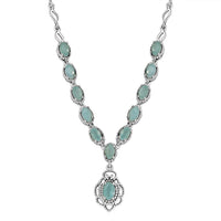D'Joy Grandidierite Necklace in Rhodium Over Sterling Silver 18 Inches