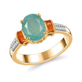 Grandidierite, Multi Gemstone Ring in 18K Vermeil YG Over Sterling Silver (Size 7.0) 2.15 Carat Total Weight - Sticky add to cart bar