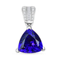 Certified & Appraised Rhapsody AAAA Tanzanite and E-F VS2 Diamond 4.33 ctw Statement Pendant in 950 Platinum - Sticky add to cart bar