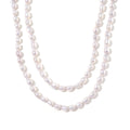 Doorbuster White Freshwater Pearl Necklace (36 Inches) in ION Plated YG Stainless Steel - Sticky add to cart bar