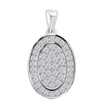 Moissanite 0.70 ctw Cluster Pendant without Chain in Rhodium Over Sterling Silver - Sticky add to cart bar