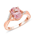 Certified & Appraised Luxoro 10K Rose Gold AAA Pink Morganite, Diamond (G-H, I2) Ring (Size 10.0) 3.50 ctw - Sticky add to cart bar