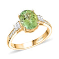 Doorbuster Certified & Appraised Luxoro AAA Golconda Green Tourmaline and G-H I2 Diamond 3.10 ctw Ring in 10K Yellow Gold - Sticky add to cart bar