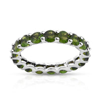 Premium Tanzanian Blue Spinel (DF) Eternity Ring in Rhodium Over Sterling Silver (Size 5.0) 5.90 ctw