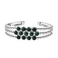 Karis African Malachite 16.40 ctw Cuff Bracelet in Platinum Bond (7.25 In) - Sticky add to cart bar