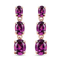 Certified & Appraised Luxoro AAA Radiant Ember Garnet 3.56 ctw Earrings in 10K Rose Gold - Sticky add to cart bar