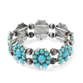 Doorbuster Blue Howlite, Resin Stretch Bracelet in Silvertone 90.00 ctw - Sticky add to cart bar