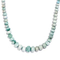 Natural Green Larimar 120.00 ctw Beaded Necklace in Rhodium Over Sterling Silver 18 Inche - Sticky add to cart bar