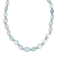 Aquamarine 70.00 ctw Beaded Necklace 18 Inches in Rhodium Over Sterling Silver - Sticky add to cart bar