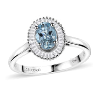 Luxoro 10K White Gold AAA Santa Maria Aquamarine, Diamond (I2) Ring (Size 8) 1.94 ctw