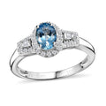 Luxoro 10K White Gold AAA Santa Maria Aquamarine, Diamond (I2) (0.30 cts) Ring (Size 8.0) 1.10 ctw - Sticky add to cart bar
